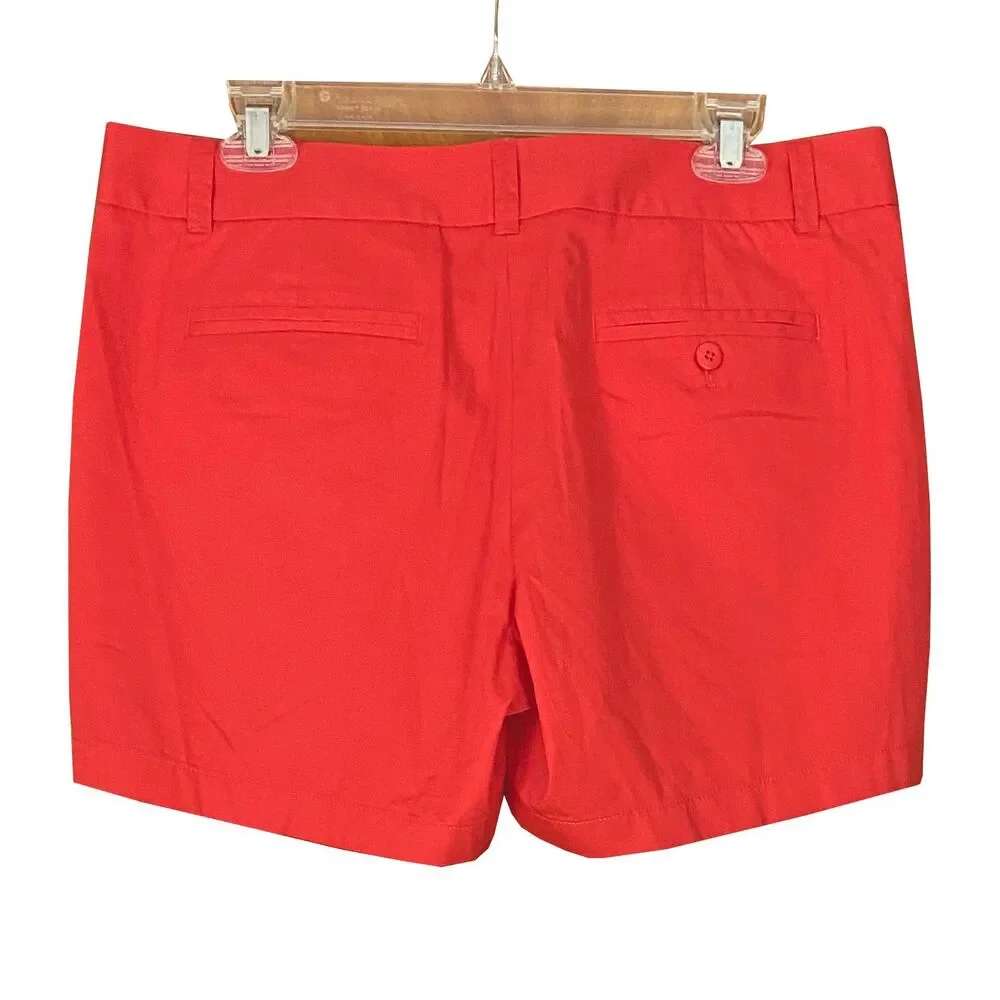 J Crew Women's Broken-in Chino Shorts Size 10 Red Cotton 5-inch Inseam Pockets